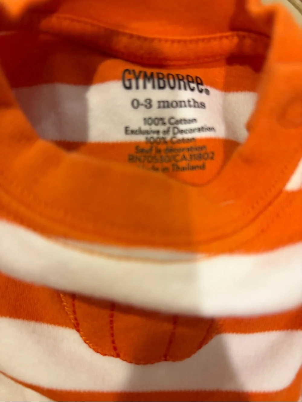 Gymboree Orange and White Striped Pumpkin Top and Orange Pants Set 0-3 months